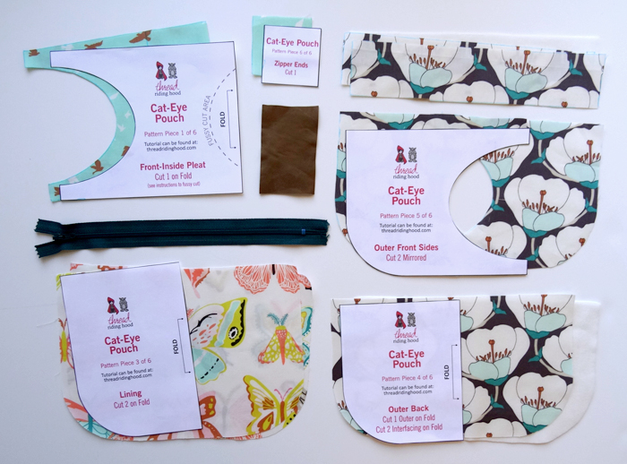 TRH Cat-Eye Pouch Tutorial - Cut Pieces