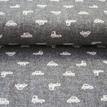 CARS ON GREY DOUBLE GAUZE