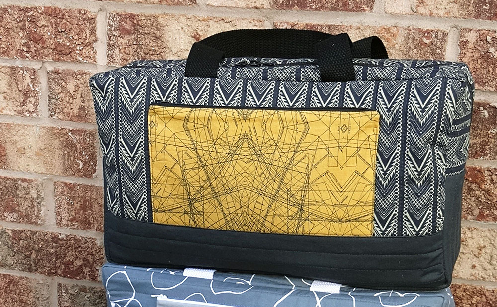 Zipper Pocket Cargo Duffle Black & Yellow