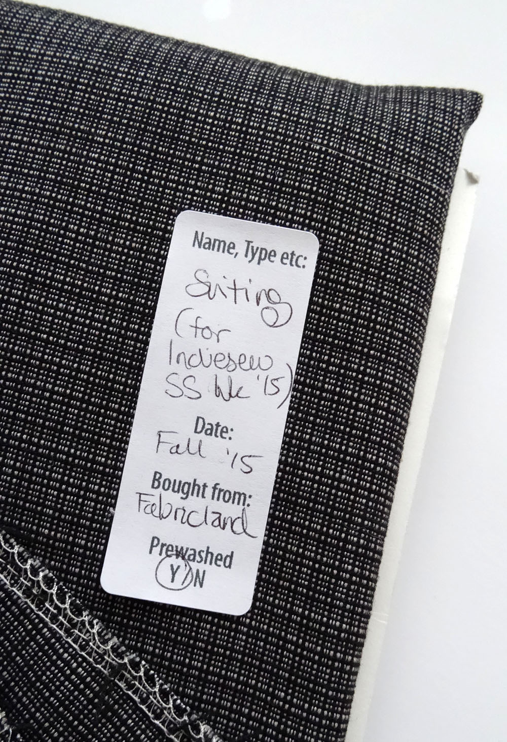Suiting Closeup Fabric Label