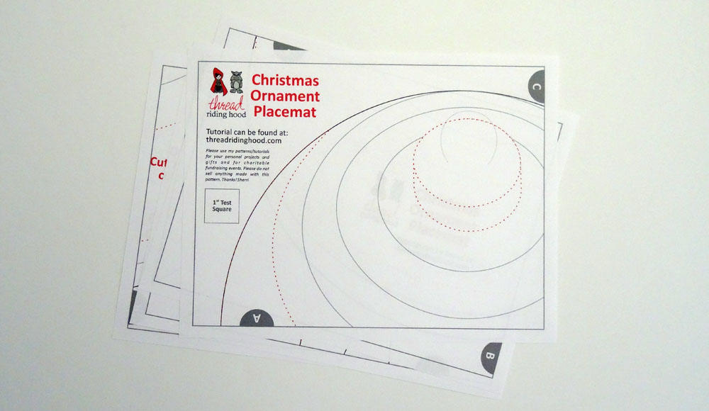 Christmas Ornament Placemat Tutorial - Pattern PDF 1