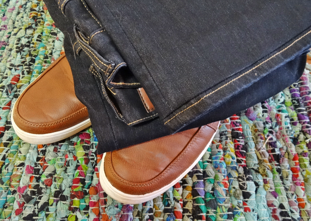 Hemming Jeans Close Up