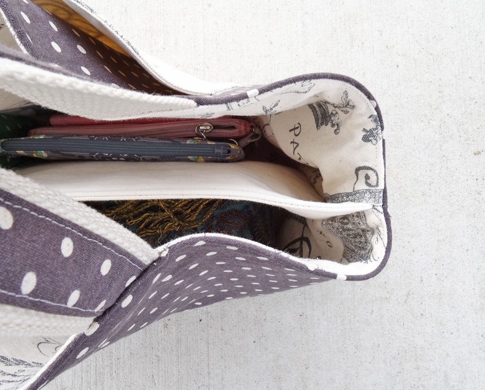 Mochi Dot Divided Tote Top View