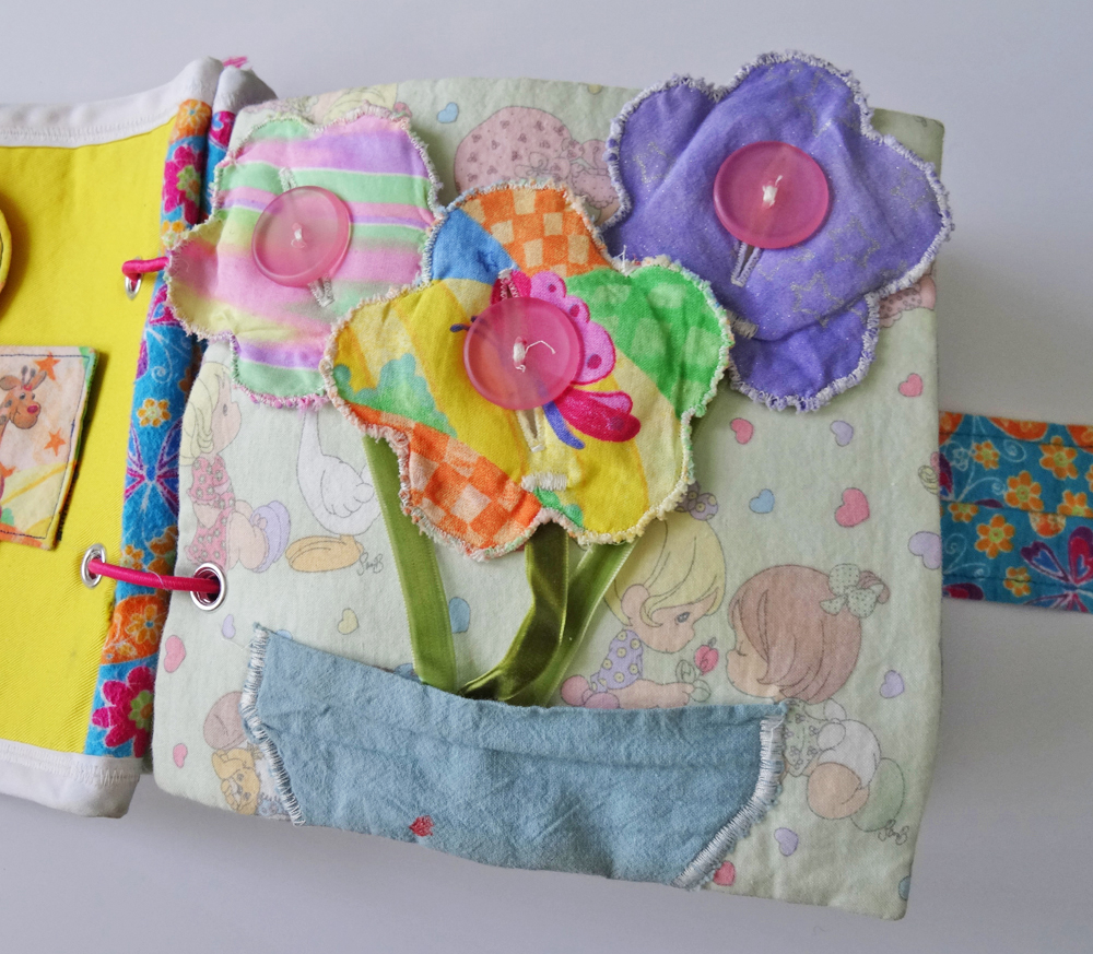 Quiet Book Button Flowers