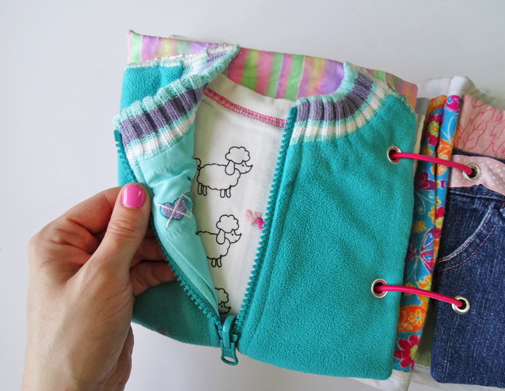 Quiet Book Zipper Open