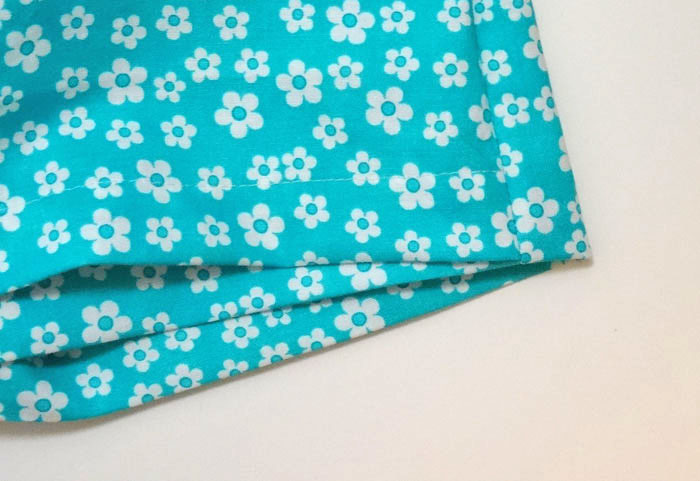 12b Prepare to hem the shorts close-up