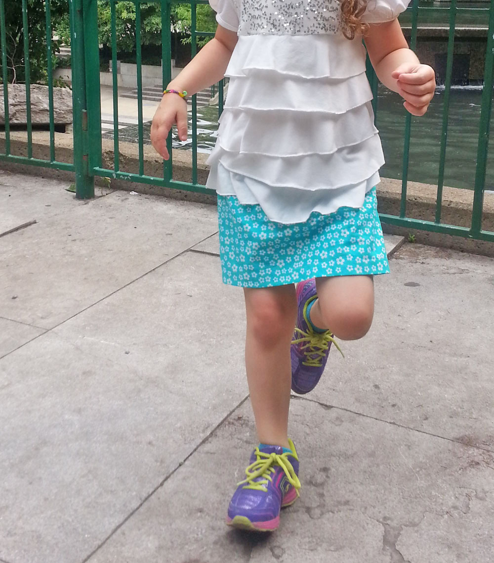 Blue Faux Skirt Front Shorts Tutorial