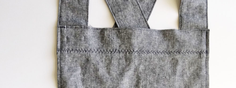 Cross Back Apron Bib Stitching Detail Cross Back Apron Bib Stitching Detail