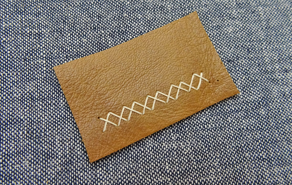 Crossed ZigZag Stitch Leather Label DIY Crossed ZigZag Stitch Leather Label DIY