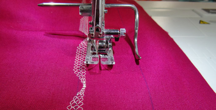 Add more stitches using the guide bar