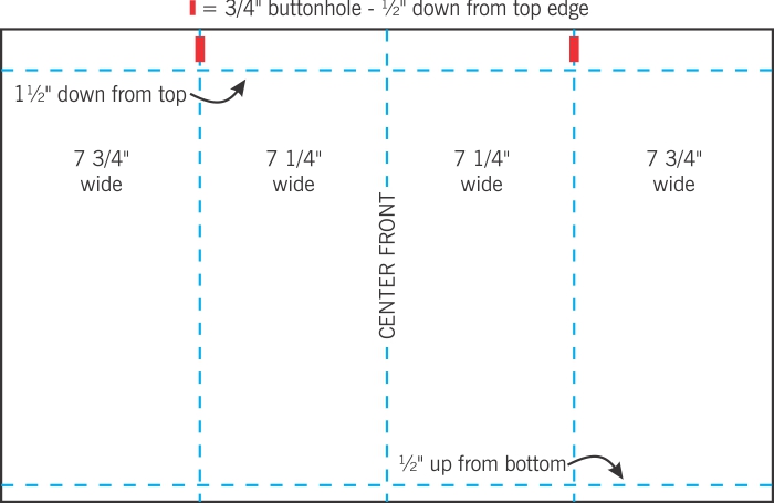 Drawstring Backpack - Outer Marking Diagram