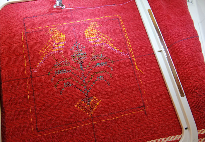 Finished Dishtowel with Basting