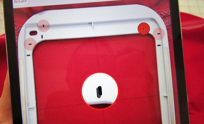 Photograph and line up the hoop