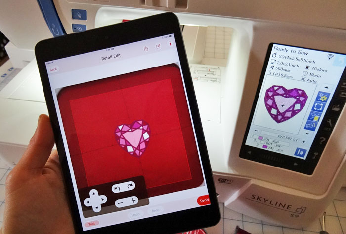 Send the design to the machine