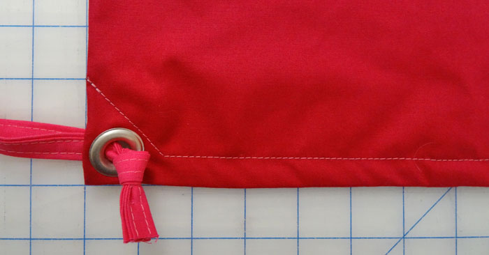 Knot left strap in place