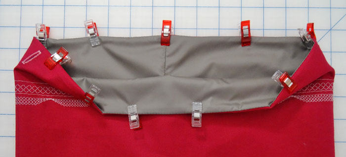 Fold the bag lining to the inside