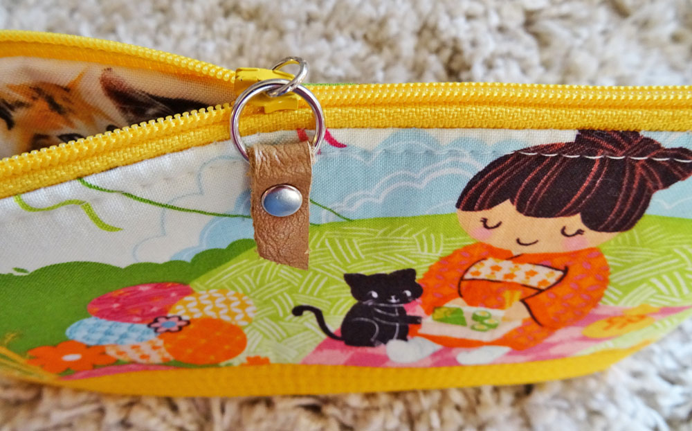 Leather Zipper Pull - Yellow Pouch