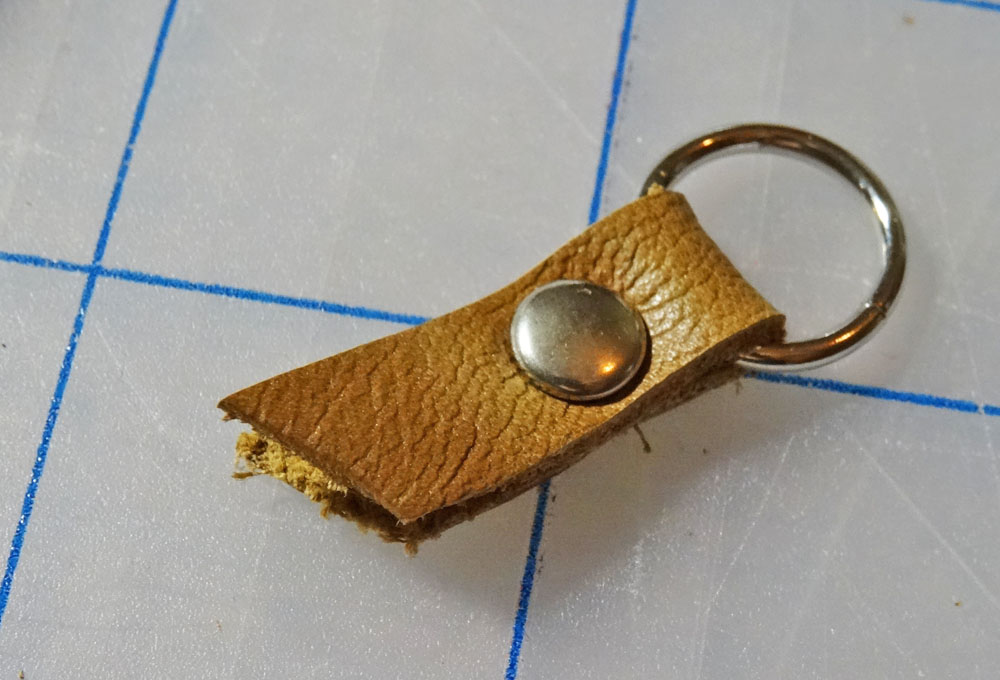 Leather Zipper Pull with Rivet