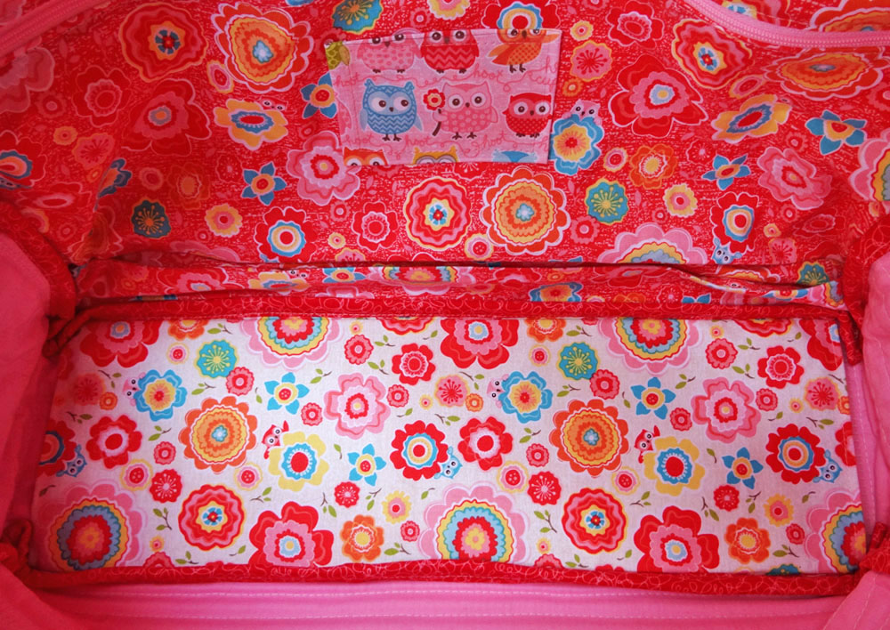 Pink Owl Cargo Duffle Interior