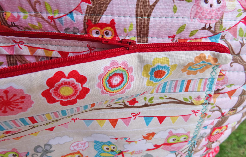 Pink Owl Cargo Duffle - Zipper Pocket