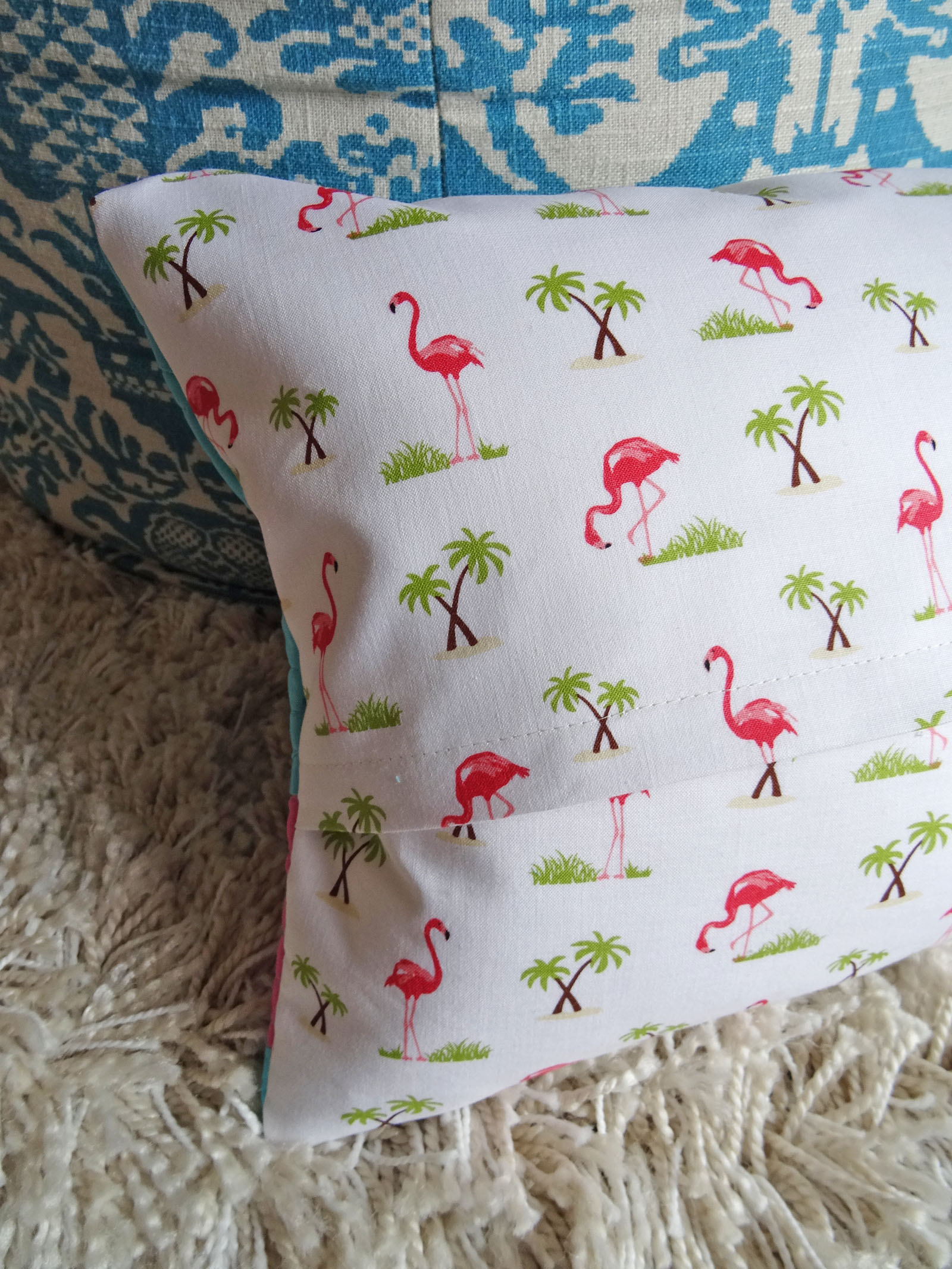 Paper Pieced Flamingo Pillow (6)