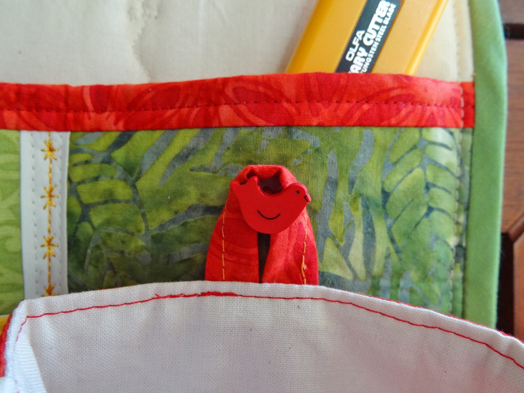 Cardinal Button Thread Catcher Sewing Machine Mat, Sewing Machine Cover, Thread Catcher, Batiks