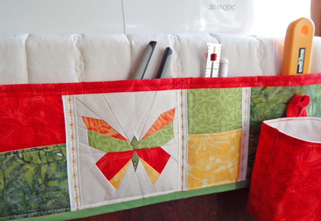 Maker Mat in Red and Green Sewing Machine Mat, Sewing Machine Cover, Thread Catcher, Batiks