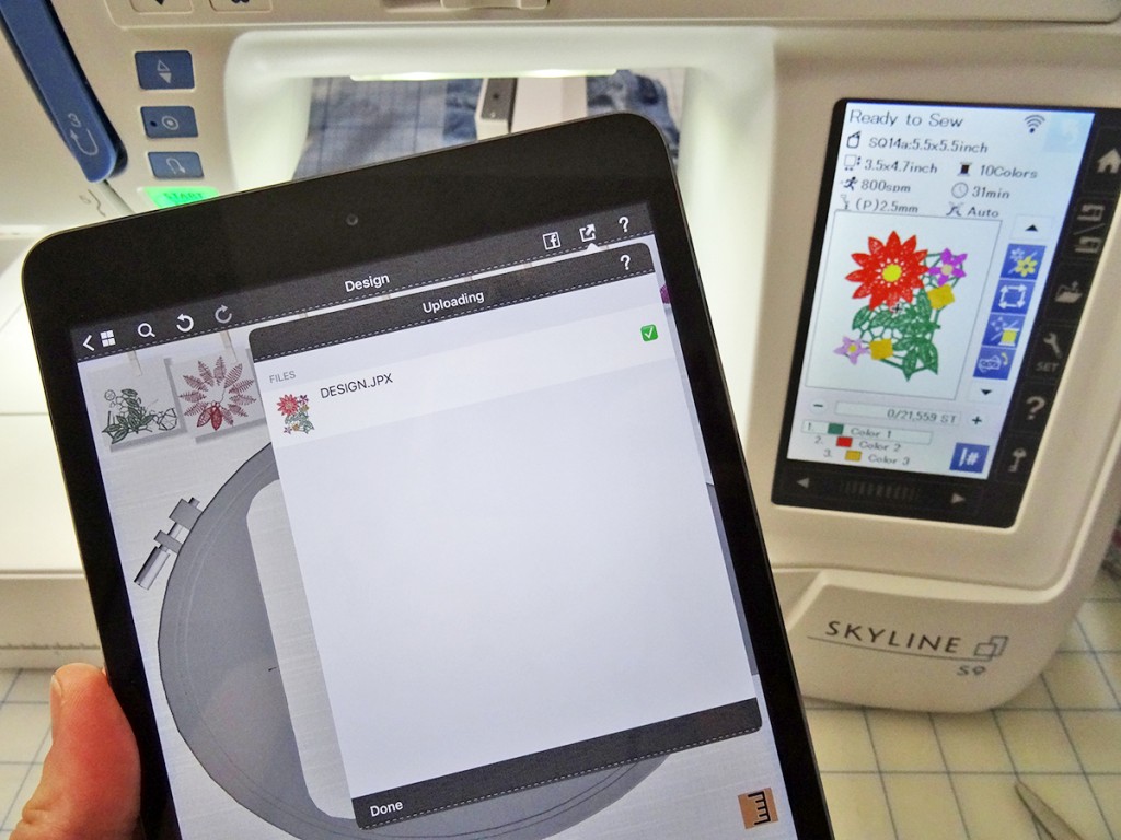 Send the Design to the Sewing Machine over Wifi Send the Design to the Sewing Machine over Wifi, Skyline S9, Janome, AcuDesign