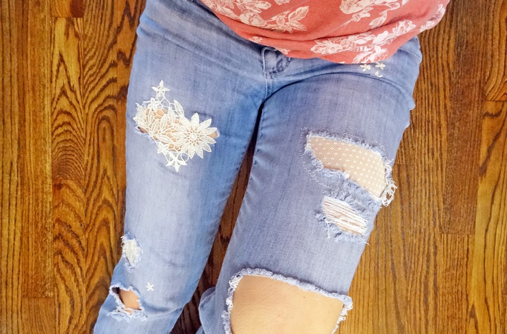 Embellished Ripped Jeans Embellished Ripped Jeans
