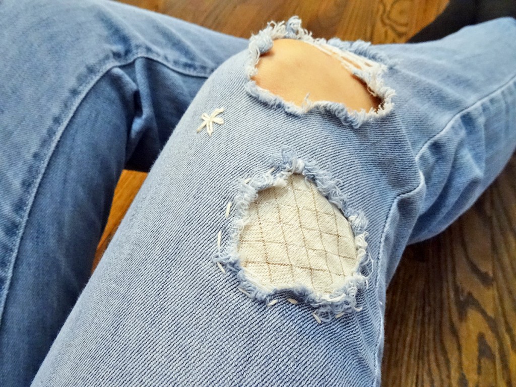 Hand Stitch a patch Hand Stitch a patch, Visible Mending