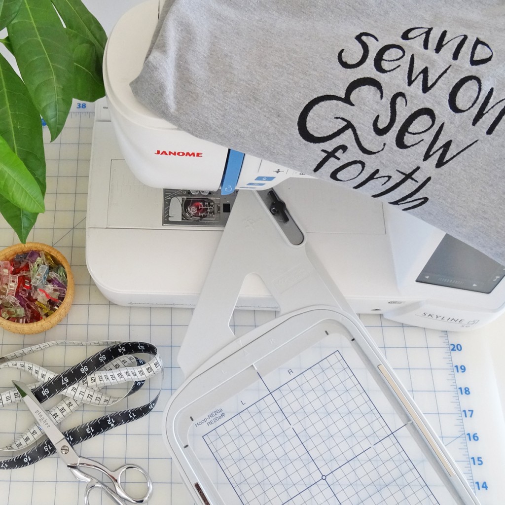 Janome Skyline S9 zipper, tutorial, union st tee