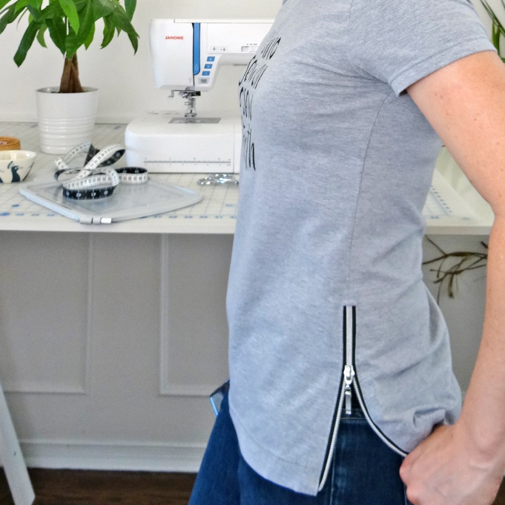 Shirt with a Side Zipper zipper, tutorial