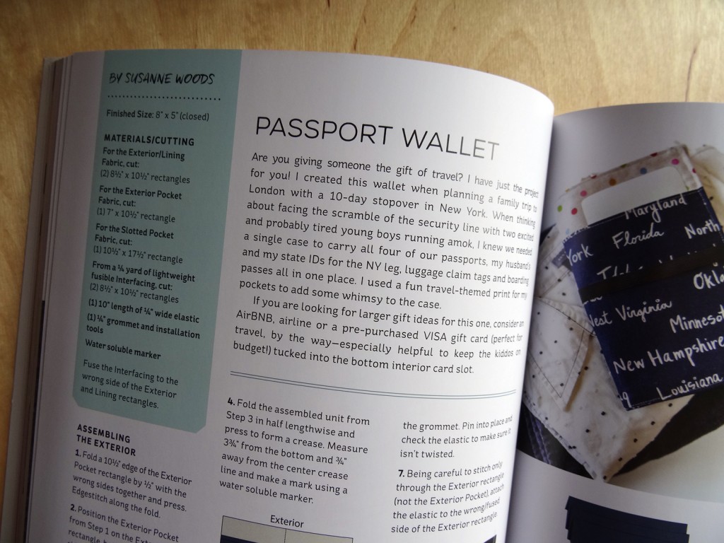 Passport Wallet sewing, book, 50 little gifts