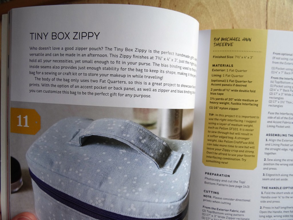 Tiny Box Zippy sewing, book, 50 little gifts