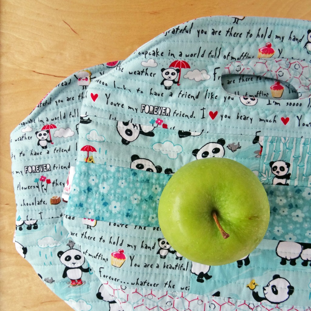 Folded Panda Lunch Bag panda love, lunch bag, panda, tutorial, sew, insulated lunch box, sewing tutorial