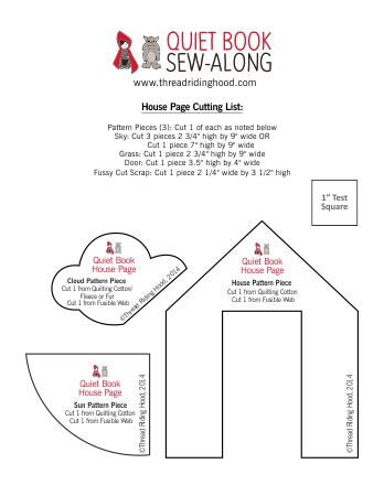 Thread Riding Hood - Quiet Book Sew-Along: House Page Pattern Pieces