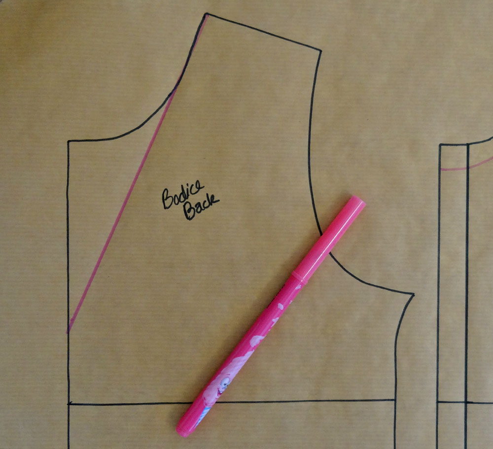 Back Pinafore Pattern Piece -