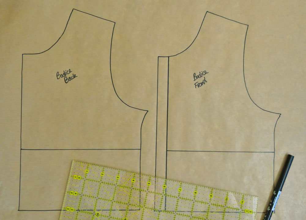 Empire Waist Pinafore Pattern Piece -