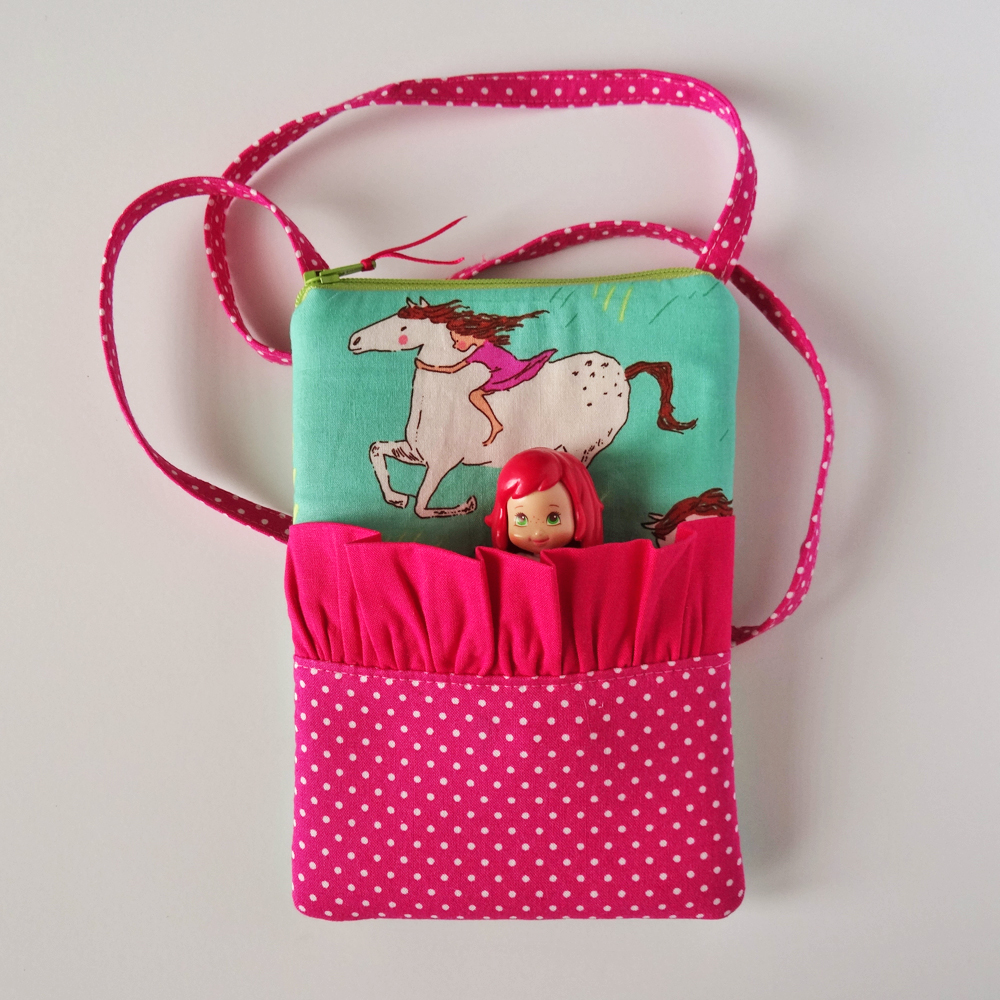 Ruffled Cross-Body Kids' Purse with Doll